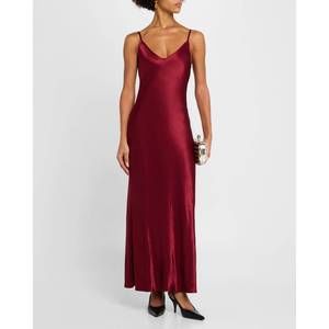 NEW ENZA COSTA bias cut slip maxi dress in ruby red
